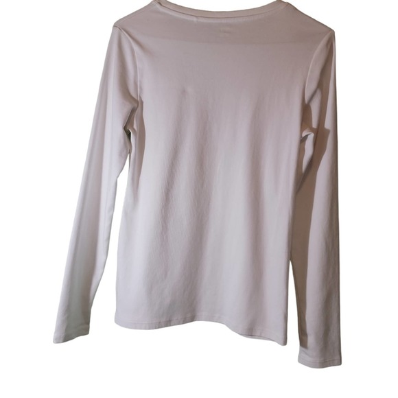 Essential Top Womens Sz Small Cottagecore White Long Sleeve Crew Neck Basic - Picture 2 of 4